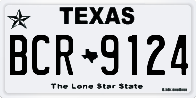 TX license plate BCR9124