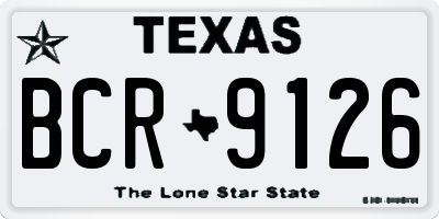 TX license plate BCR9126