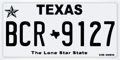 TX license plate BCR9127