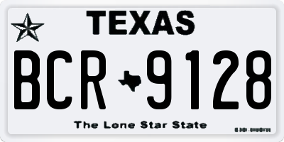 TX license plate BCR9128