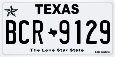 TX license plate BCR9129