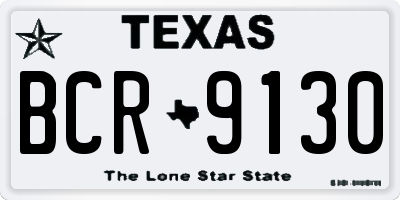 TX license plate BCR9130