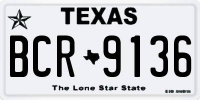 TX license plate BCR9136