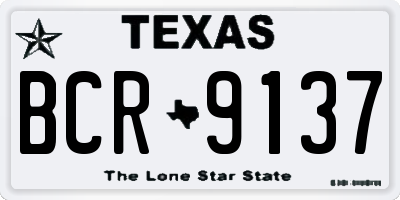 TX license plate BCR9137