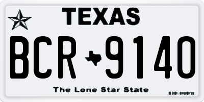 TX license plate BCR9140