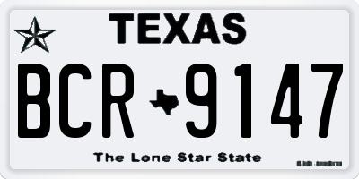 TX license plate BCR9147