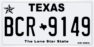 TX license plate BCR9149