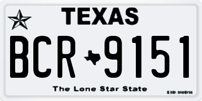 TX license plate BCR9151