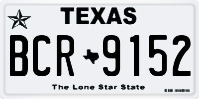 TX license plate BCR9152