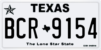 TX license plate BCR9154