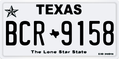 TX license plate BCR9158