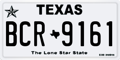 TX license plate BCR9161