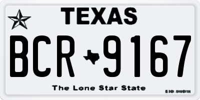 TX license plate BCR9167
