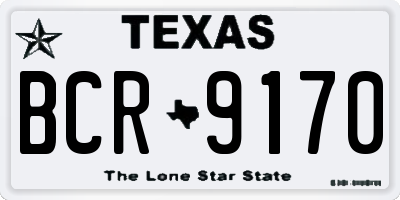 TX license plate BCR9170
