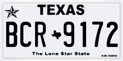 TX license plate BCR9172