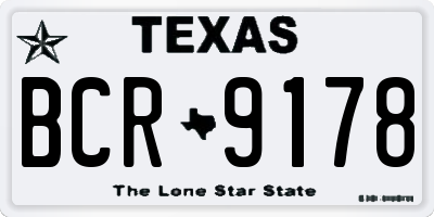 TX license plate BCR9178