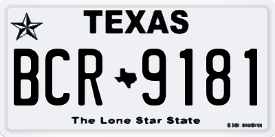 TX license plate BCR9181