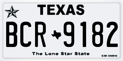 TX license plate BCR9182