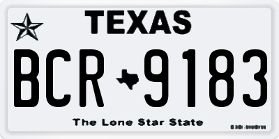 TX license plate BCR9183