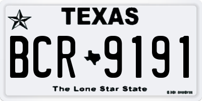 TX license plate BCR9191
