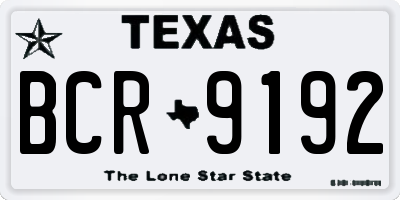TX license plate BCR9192
