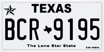 TX license plate BCR9195