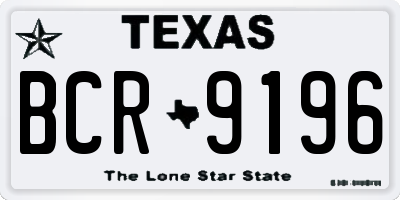 TX license plate BCR9196