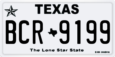 TX license plate BCR9199
