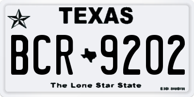 TX license plate BCR9202