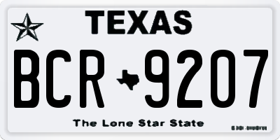 TX license plate BCR9207