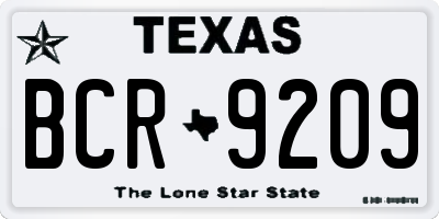 TX license plate BCR9209