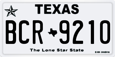 TX license plate BCR9210