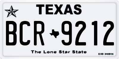 TX license plate BCR9212