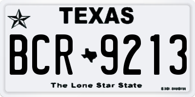 TX license plate BCR9213