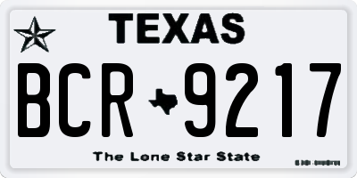 TX license plate BCR9217