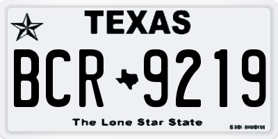 TX license plate BCR9219