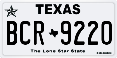TX license plate BCR9220