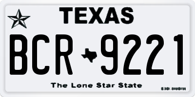 TX license plate BCR9221