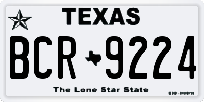 TX license plate BCR9224