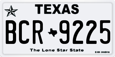 TX license plate BCR9225