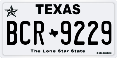 TX license plate BCR9229
