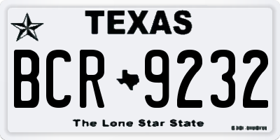 TX license plate BCR9232