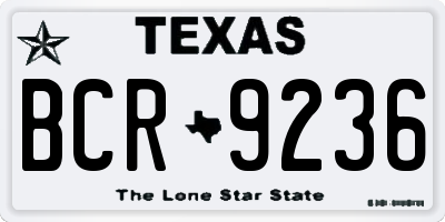 TX license plate BCR9236