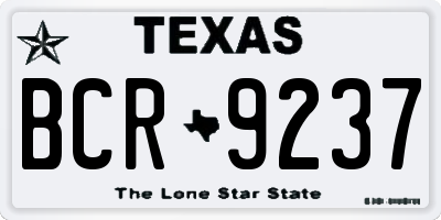 TX license plate BCR9237