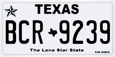 TX license plate BCR9239