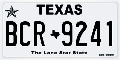 TX license plate BCR9241