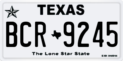 TX license plate BCR9245