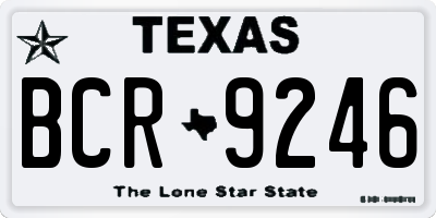 TX license plate BCR9246