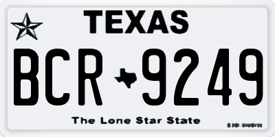 TX license plate BCR9249
