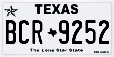 TX license plate BCR9252